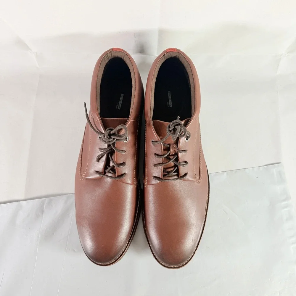 Clarks Men Folcroft Mid Dark Tan Leather Chukka Boots Size 13 M New